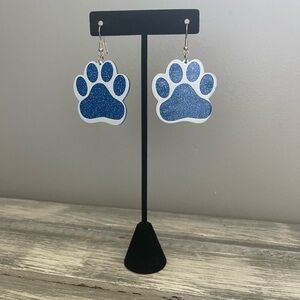 Acrylic sparkle paw earrings • NWT